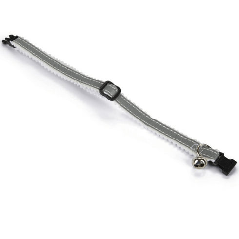 Zgarda reflectorizanta pentru pisici Beeztees Gri 19.5-32.5cmX10mm